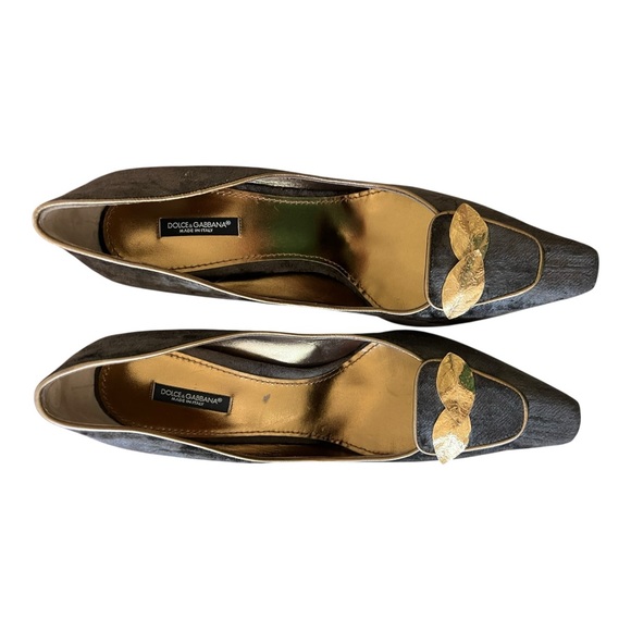 Dolce & Gabbana Black and Gold Heels - Picture 1 of 5